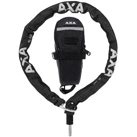 AXA Plug-in-Kette AXA RLC 100/5,5 schwarz + Satteltasche