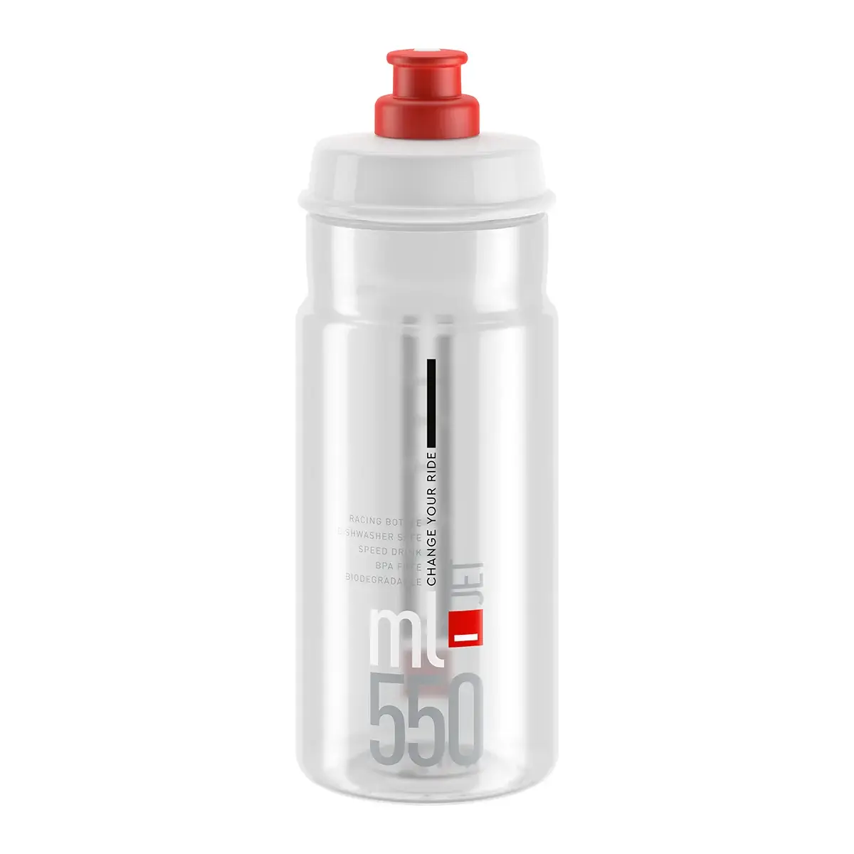 Elite Trinkflasche Elite Jet 22' transparent/rot logo