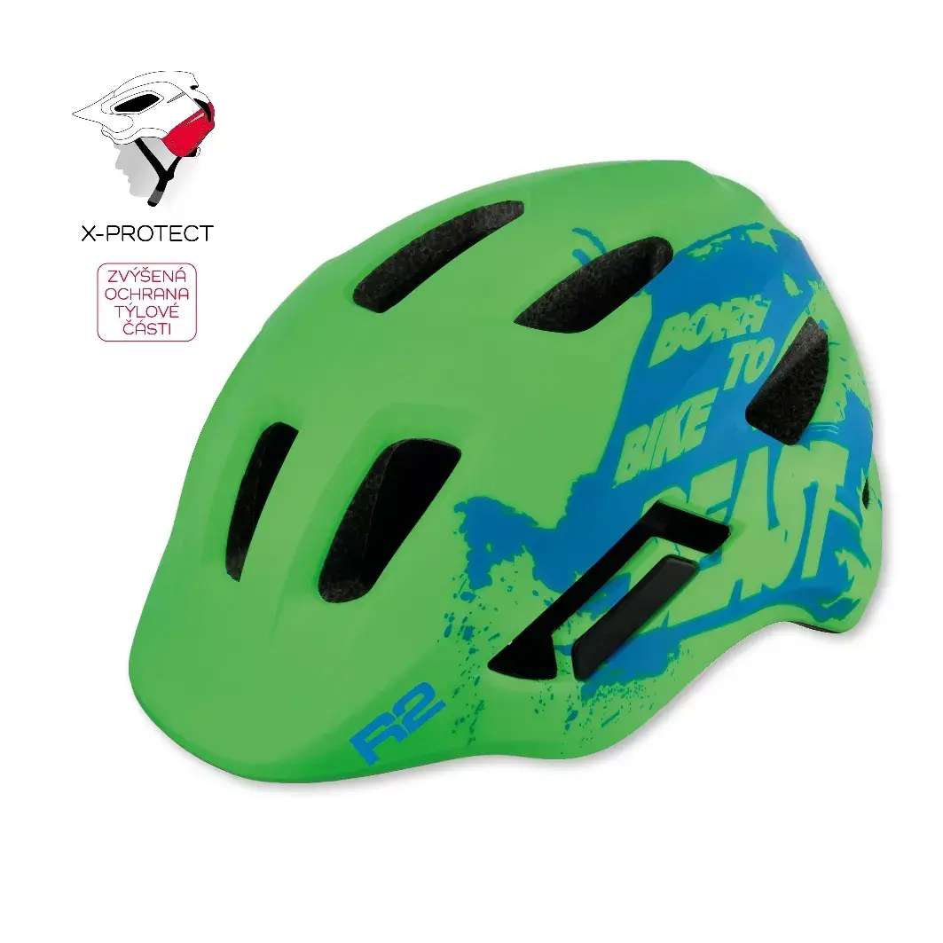 R2 Fahrradhelm R2 PULSE neon grün, blau
