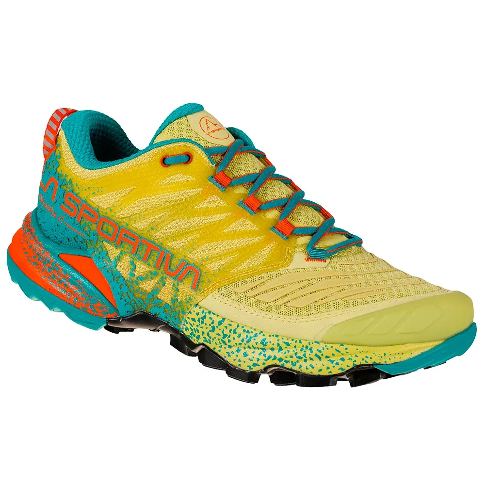 Damen-Laufschuhe La Sportiva Akasha II green banana/lagoon