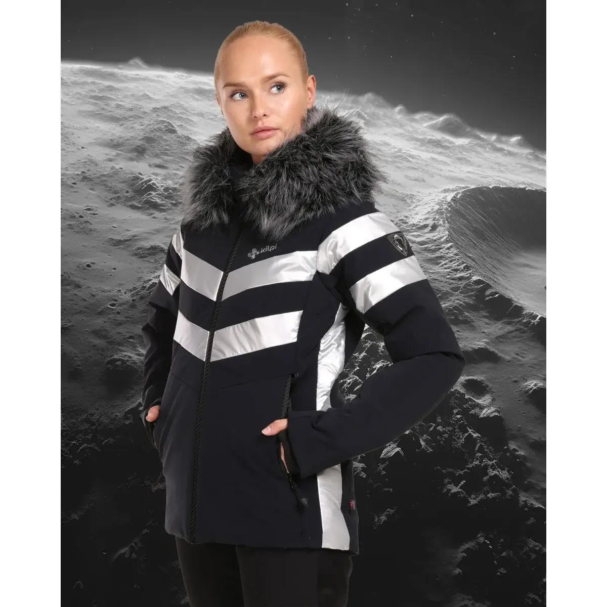 Damen-Skijacke Kilpi LTD Aster Schwarz