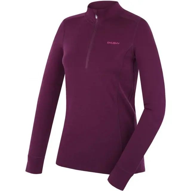 Dámská merino mikina Husky Aron Zip L deep magenta