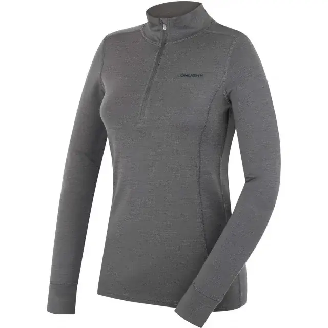 Dámská merino mikina Husky Aron Zip L dk. grey green