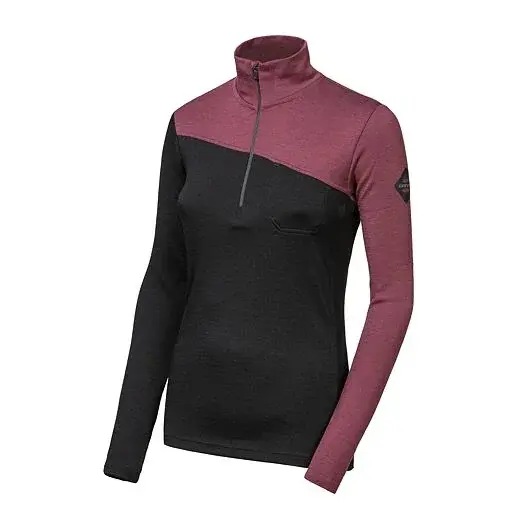 Sensor Damen-Sweatshirt Sensor MERINO EXTREME UP zip schwarz/port red