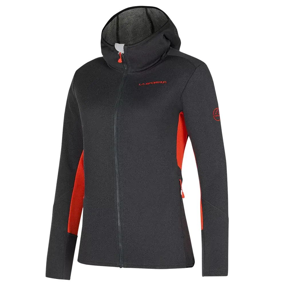 Dámská mikina La Sportiva Cosmic Hoody Carbon/Cherry Tomato