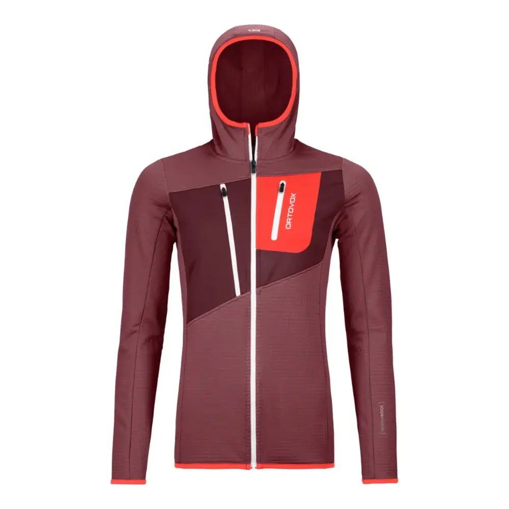 Damen-Sweatshirt Ortovox Fleece Grid Hoody W mountain rose