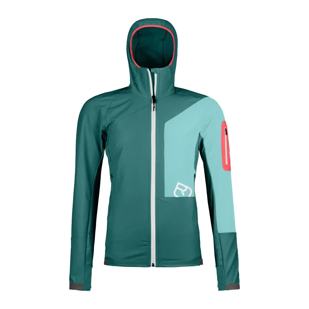 Dámská softshellová bunda Ortovox W's Berrino Hooded Jacket Pacific Green