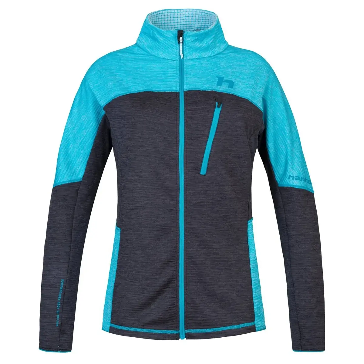 Damen-Wandersweatshirt Hannah Meda Clearwater/anthracite mel