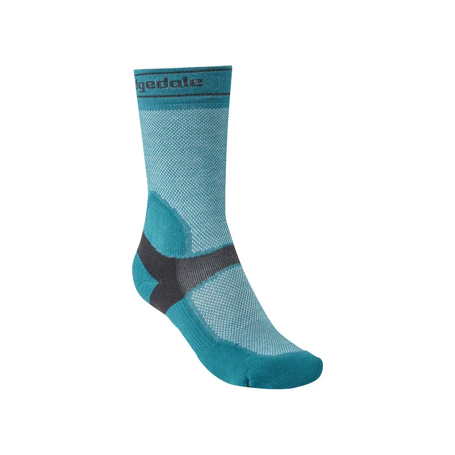 Bridgedale Damen-Radsocken Bridgedale MTB Summer Weight T2 Coolmax Sport Boot WMN teal/dk. grey/pink