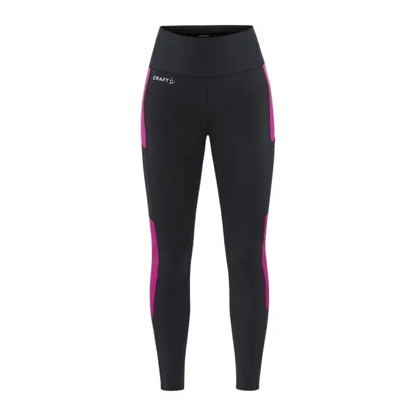 Kurze elastische Damenhose Craft ADV Essence 2 schwarz mit rosa