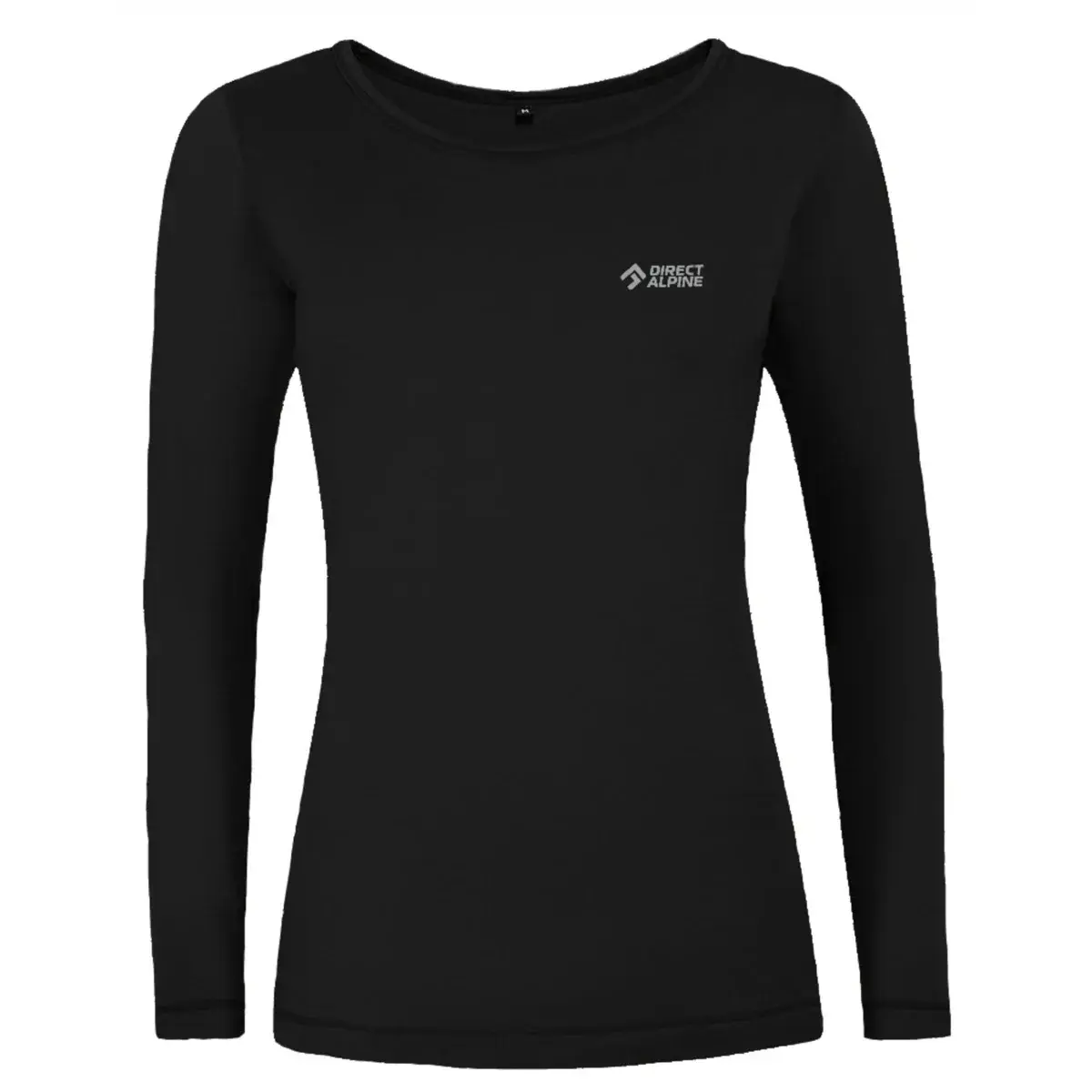 Damen-Merinoshirt Direct Alpine FURRY LONG LADY black (DA big font)
