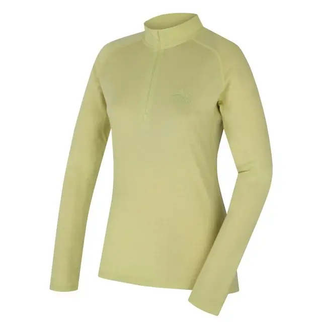 Damen-Merinoshirt Husky MEROW ZIP L light green, Größe