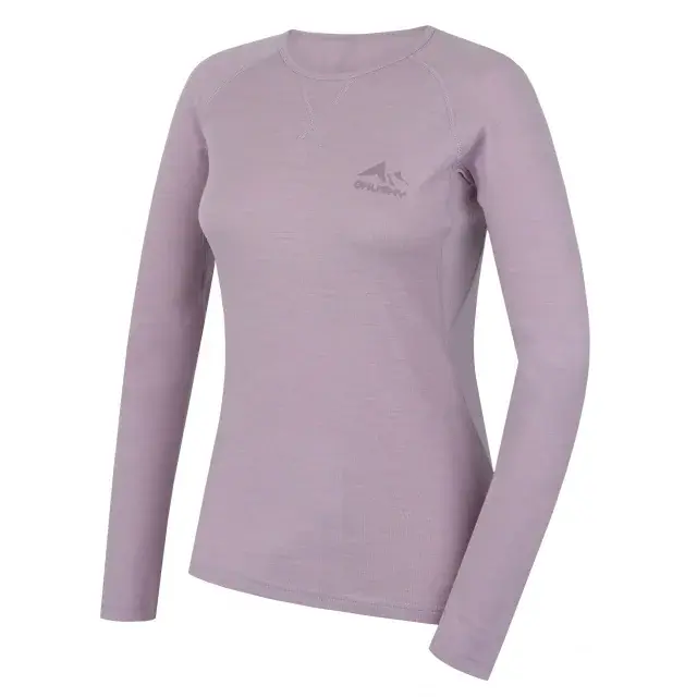 Damen-Merinoshirt Husky MERTEE L light purple, Größe