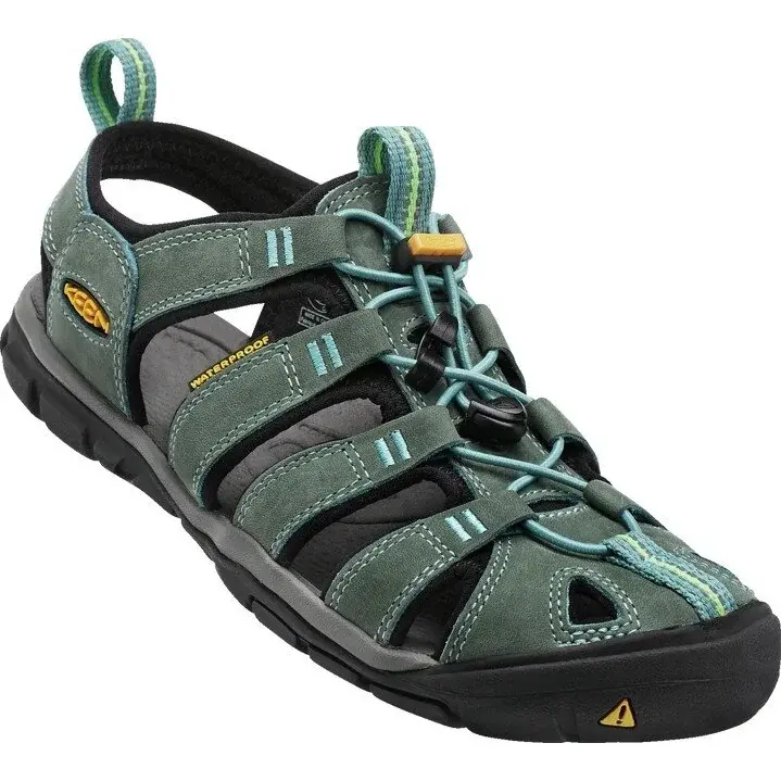 KEEN Damensandalen KEEN Clearwater CNX Leather Women mineral blue/yellow