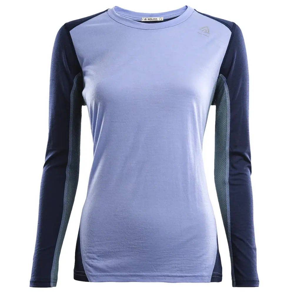 Aclima Damen-Thermoshirt Aclima LightWool Sports Shirt purple impr/navyblazer/northatlantic