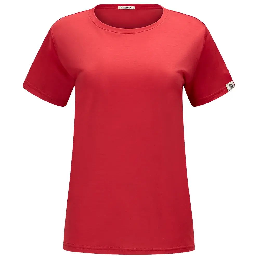 Damen-T-Shirt Aclima LightWool Classic barbados cherry