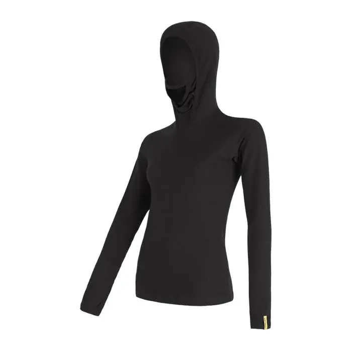 Sensor Damen-Funktionsshirt langarm mit Kapuze Sensor Merino DF schwarz