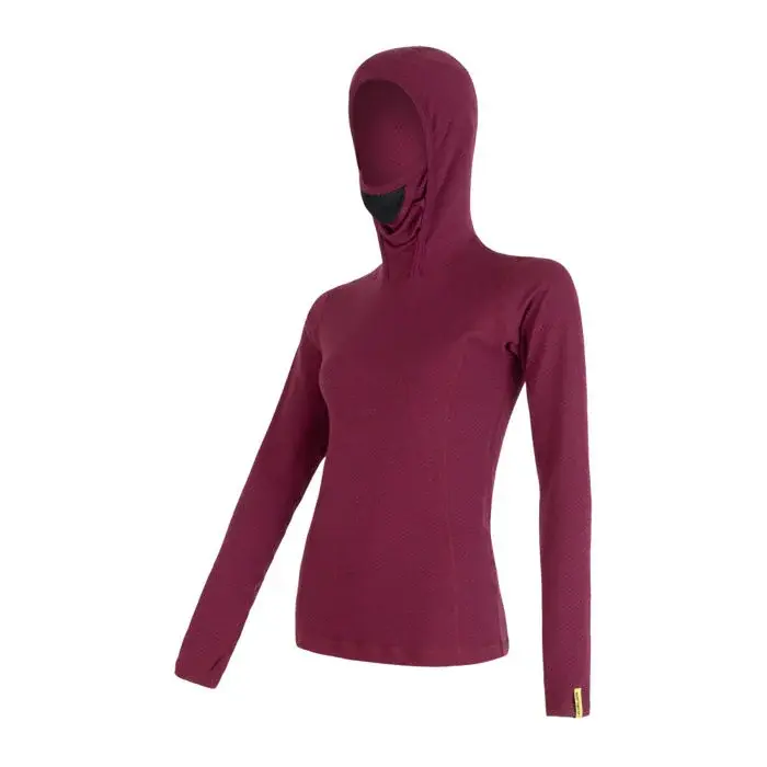 Sensor Damen-Funktionsshirt langarm mit Kapuze Sensor Merino DF lilla