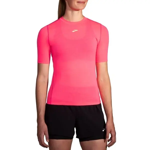 Brooks Damen-T-Shirt Brooks High Point Short Sleeve rosa