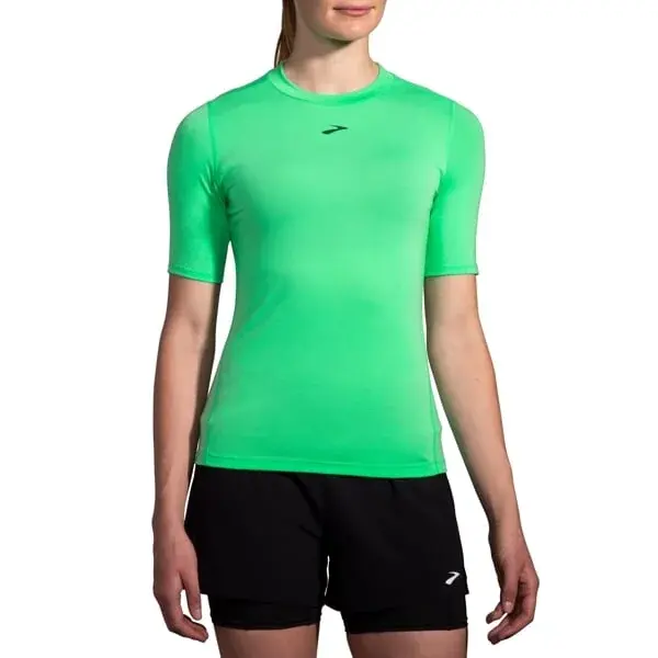 Brooks Damen-T-Shirt Brooks High Point Short Sleeve grün