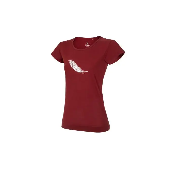 Dámské triko Ocún Classic T Organic Women Feather Wine Syrah