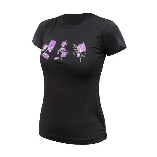 Sensor Damen-T-Shirt Sensor Merino Air Bloom schwarz