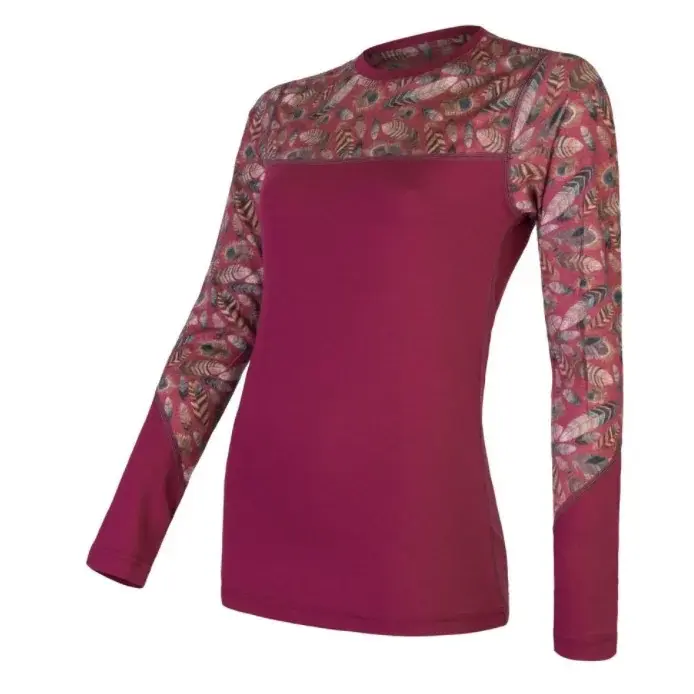 Sensor Damen-Langarmshirt Sensor Merino Impress lilla/feather