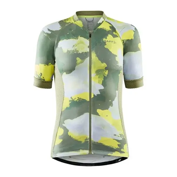 Dámský cyklistický dres s krátkým rukávem Craft ADV Endur Graphic tm.zelená/modrá