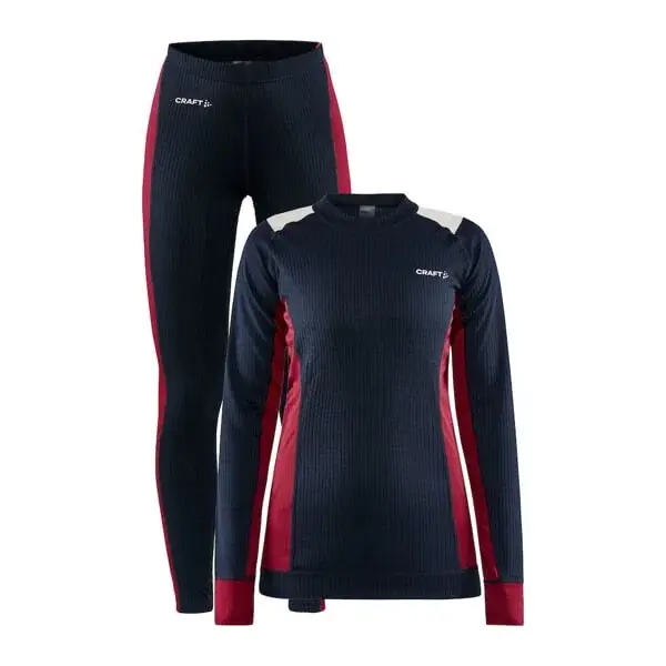 Craft Damen-Funktionsunterwäsche-Set Craft CORE Dry Baselayer dunkelblau mit rosa