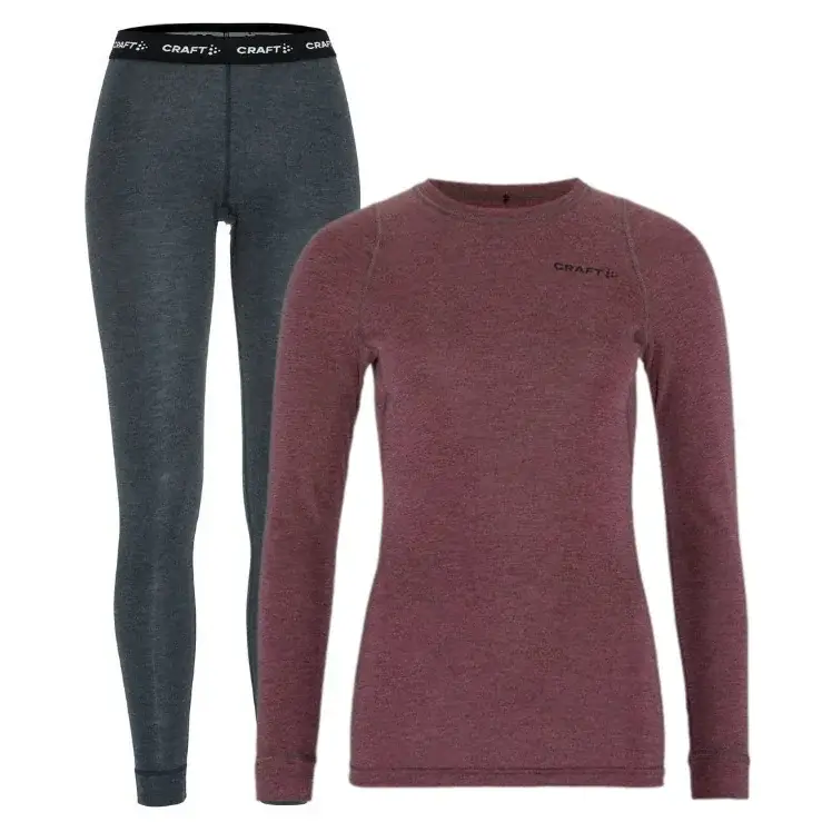 Damen-Funktionsset Craft CORE Wool Merino rot