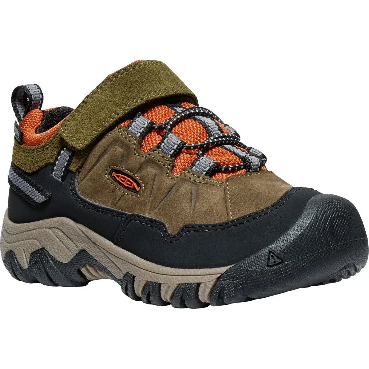 Dětská nepromokavá bota KEEN Targhee IV Low WP Children dark olive/gold flame