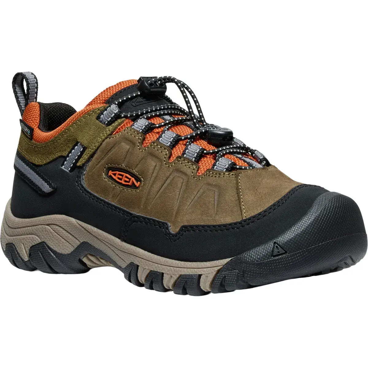 Dětská nepromokavá bota KEEN Targhee IV Low WP Youth dark olive/gold flame