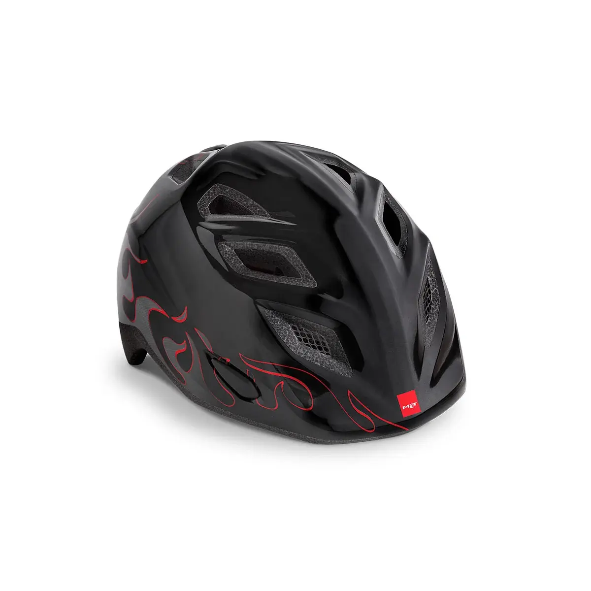 MET Kinder-Fahrradhelm MET Elfo Flammen/schwarz glänzend