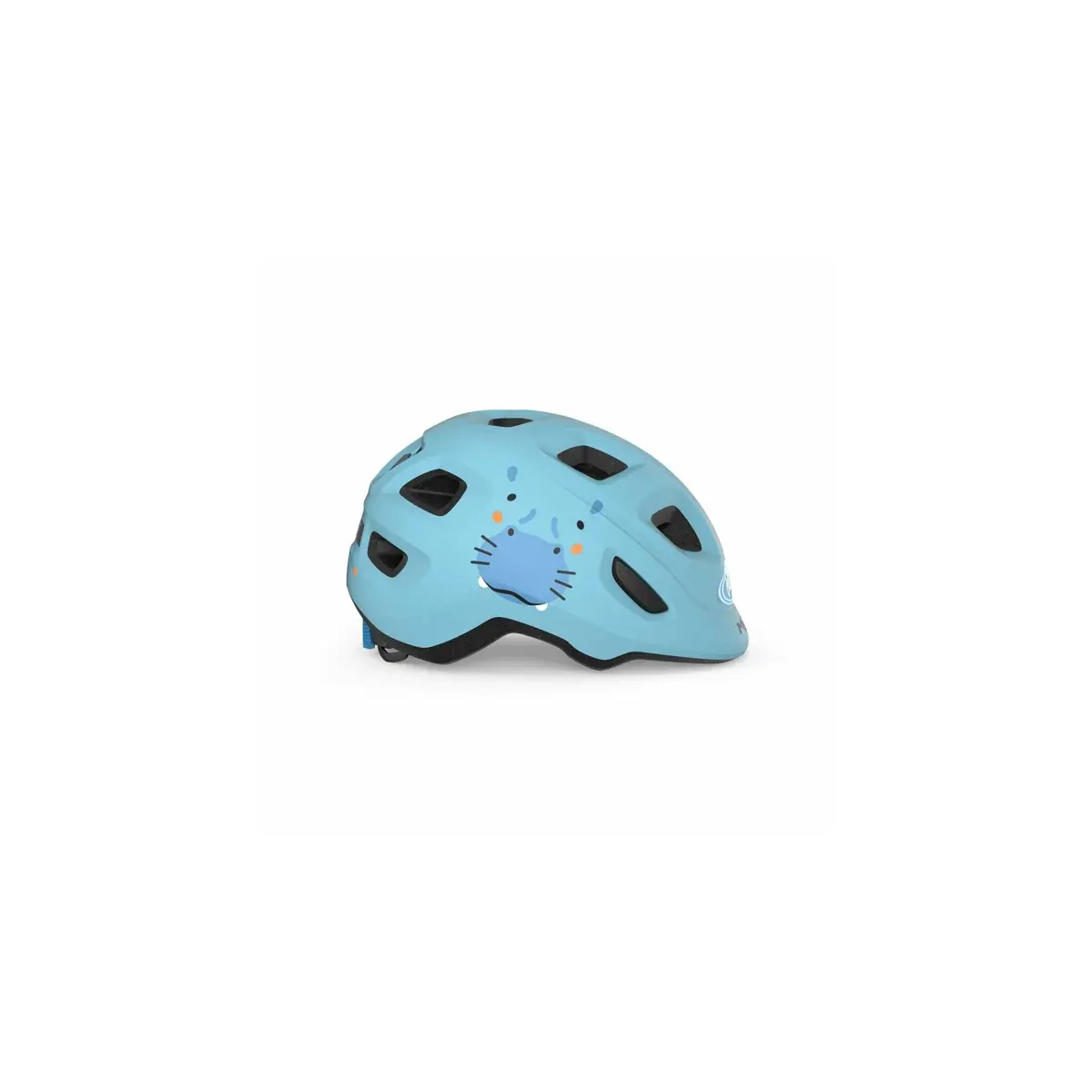 Kinder-Fahrradhelm MET Hooray pale blau Nilpferd