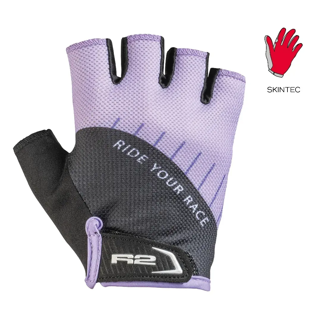 R2 Kinder-Fahrradhandschuhe R2 Hoppy lila violett, schwarz