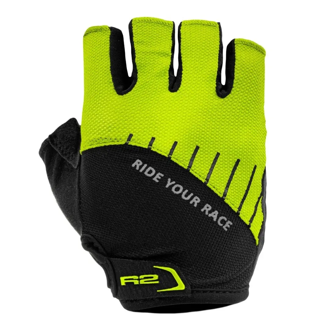 Kinder-Fahrradhandschuhe R2 Hoppy Yellow 12 Jahre