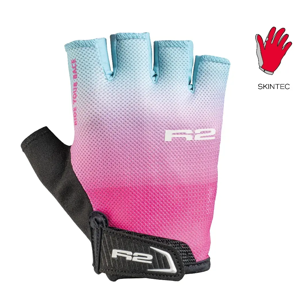 R2 Kinder-Fahrradhandschuhe R2 Mistral rosa, mint grün