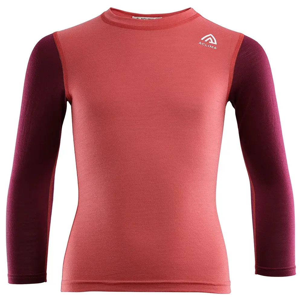 Aclima Kinder-T-Shirt Aclima LightWool T-Shirt Crew Neck Kids baked apple/zinfandel