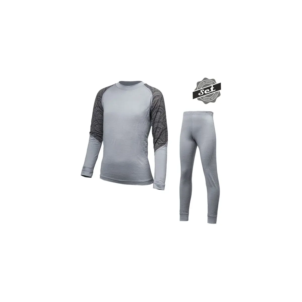 Sensor Kinder-Thermounterwäsche-Set Sensor Merino Impress Set Grau/maori