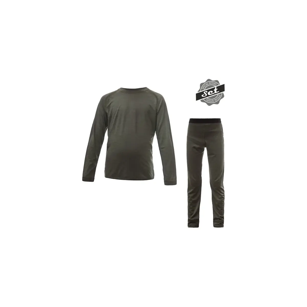 Sensor Kinder-Merino-Set Sensor Merino Air Shirt + Unterhose olive green