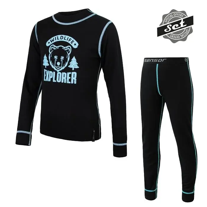 Sensor Kinder-Funktionsset langarm Sensor Double Face Wild schwarz