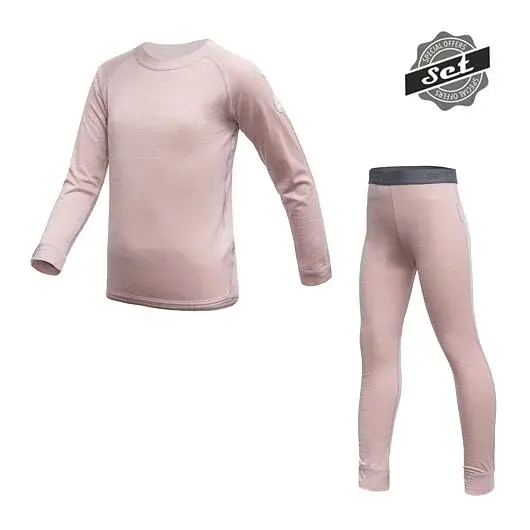 Sensor Kinder-Langarmshirt + Unterhose Sensor MERINO AIR SET + Unterhose dusty pink