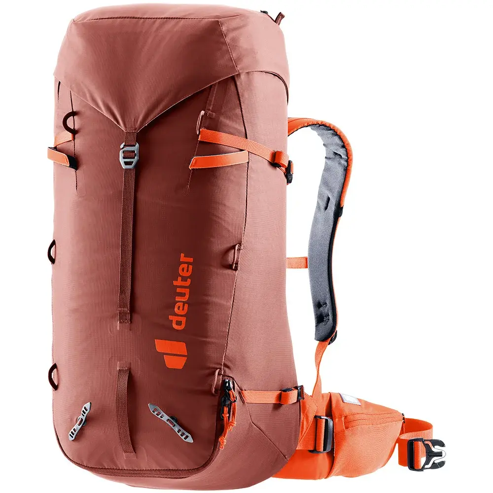 Horolezecký expediční batoh Deuter Guide 34+8L Redwood-papaya