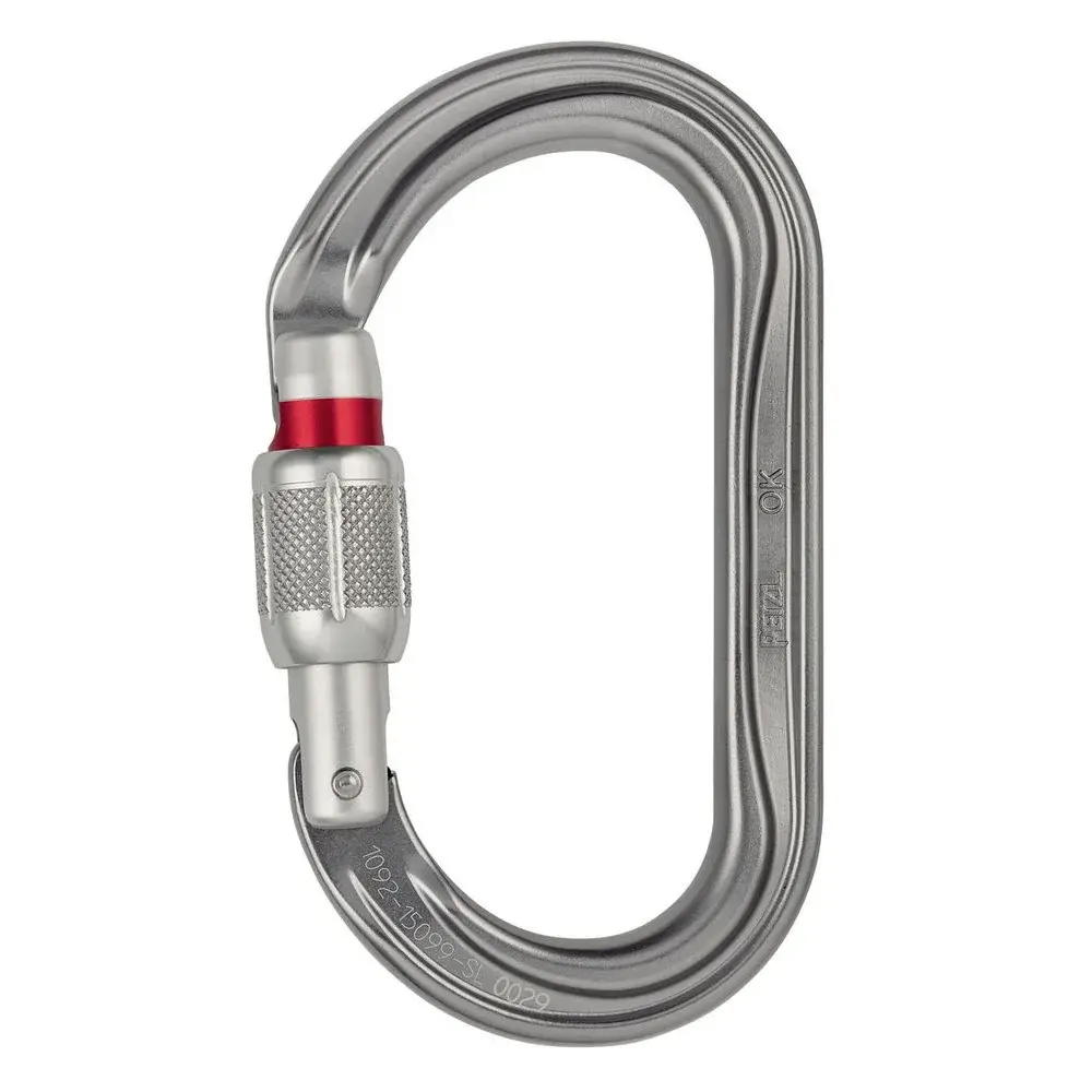Karabina Petzl OK screw-lock stříbrná