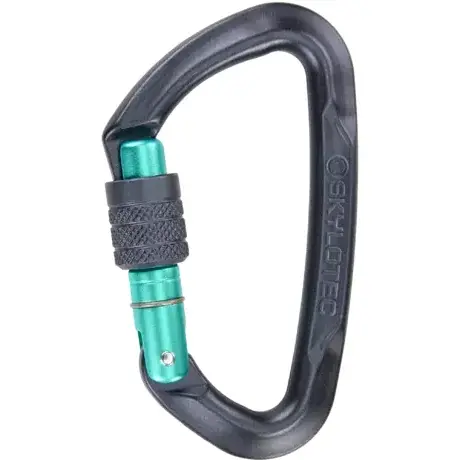 Karabiner Skylotec Lime SG (screw gate) Anthracite/Aquamarine Onesize