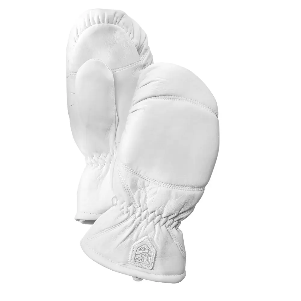 Kožené palčáky Hestra Leather Box Mitt Offwhite