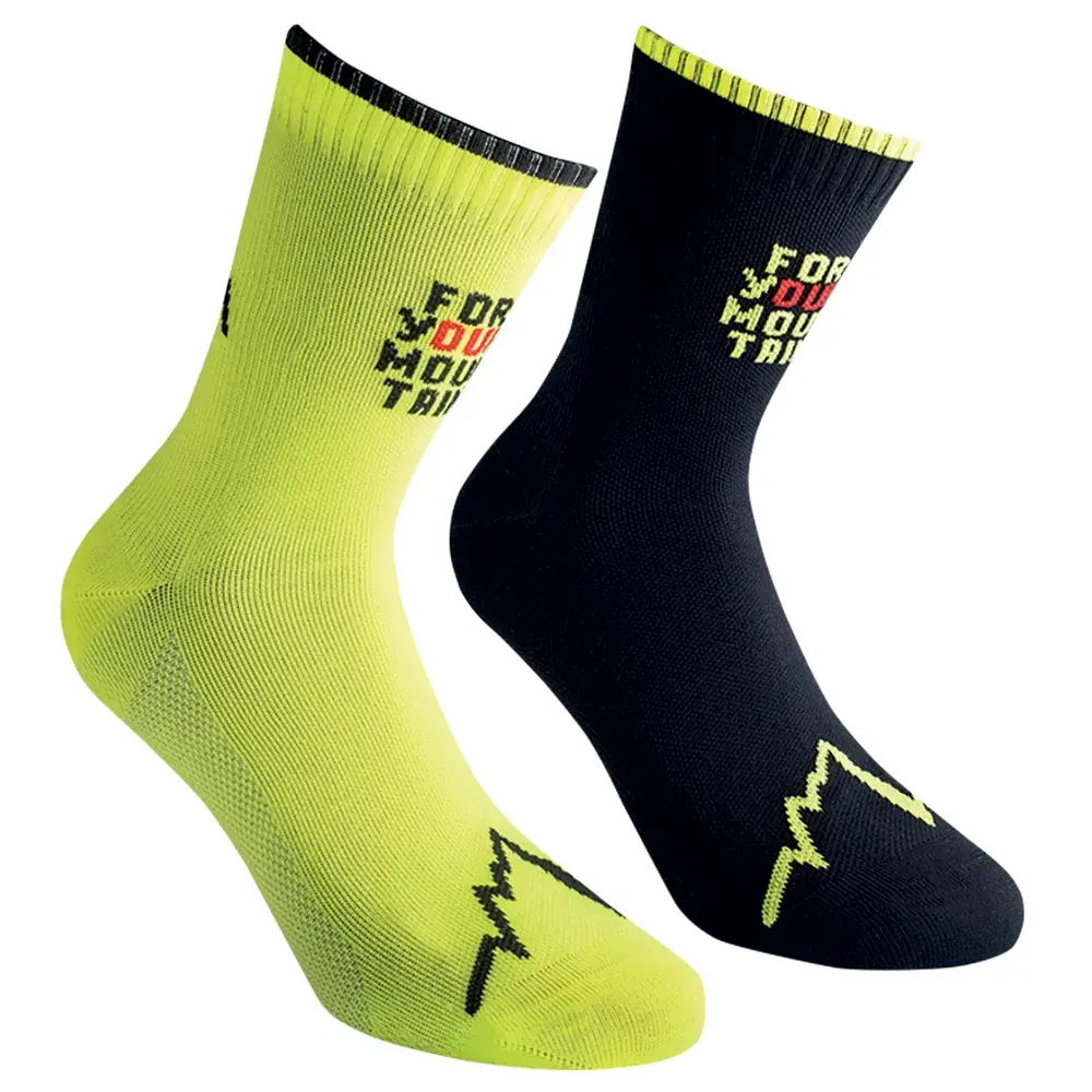 Herrensocken La Sportiva FOR YOUR MOUNTAIN SOCKS Black/Neon