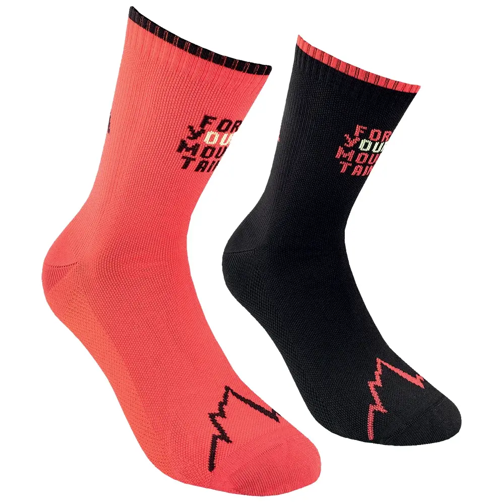Herrensocken La Sportiva FOR YOUR MOUNTAIN SOCKS Black/Sangria