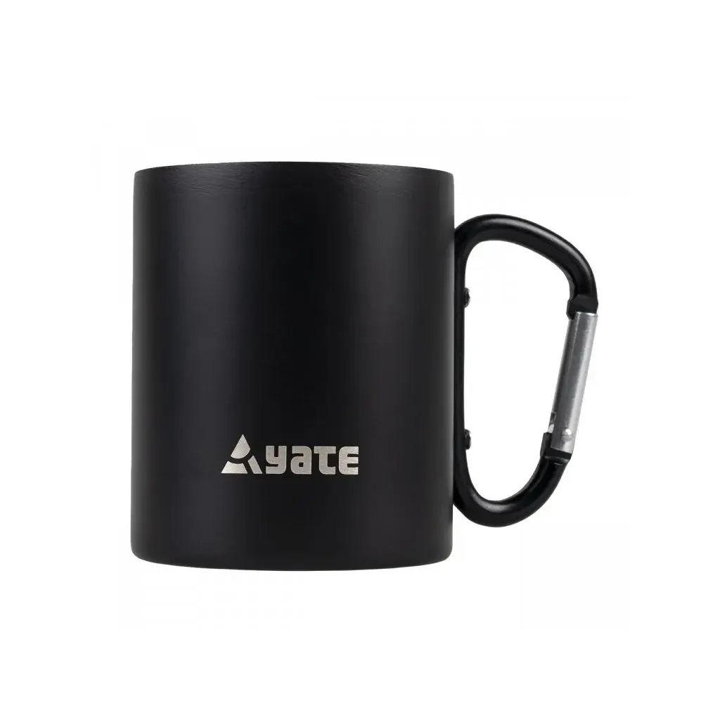 Yate Edelstahlbecher mit Karabiner Yate Color 300ml schwarz