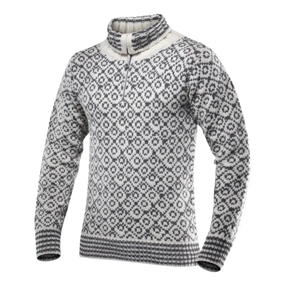 Devold Norweger-Wollpullover mit Reißverschluss-Rollkragen Devold Svalbard grau